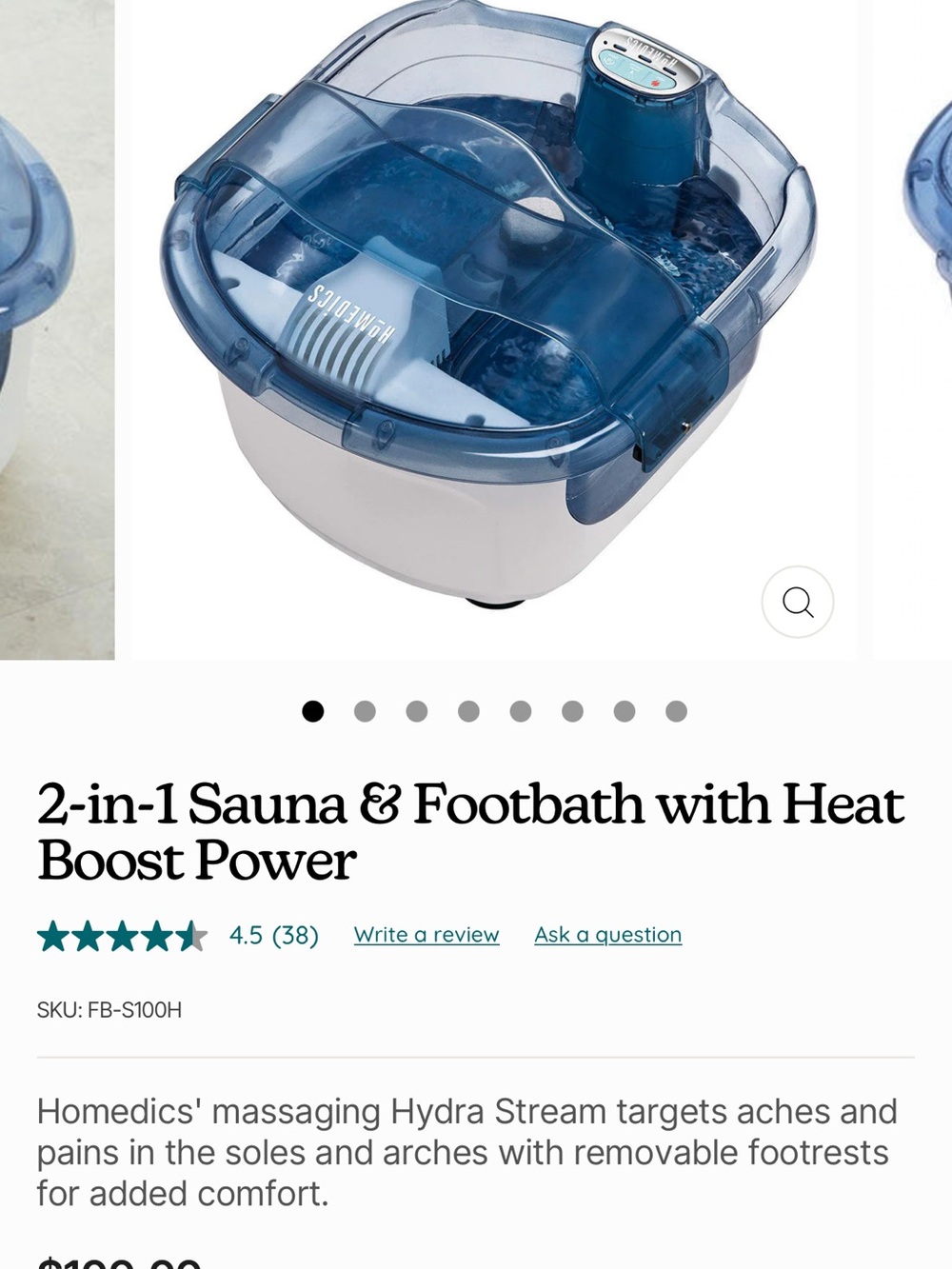 BRAND NEW - NEVER USED Homedics Blue & White 2-in-1 Sauna Footbath
